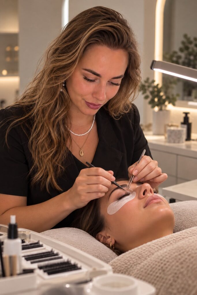 jana bei der arbeit wimpern